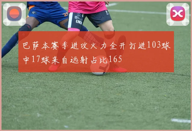巴萨本赛季进攻火力全开打进103球中17球来自远射占比165